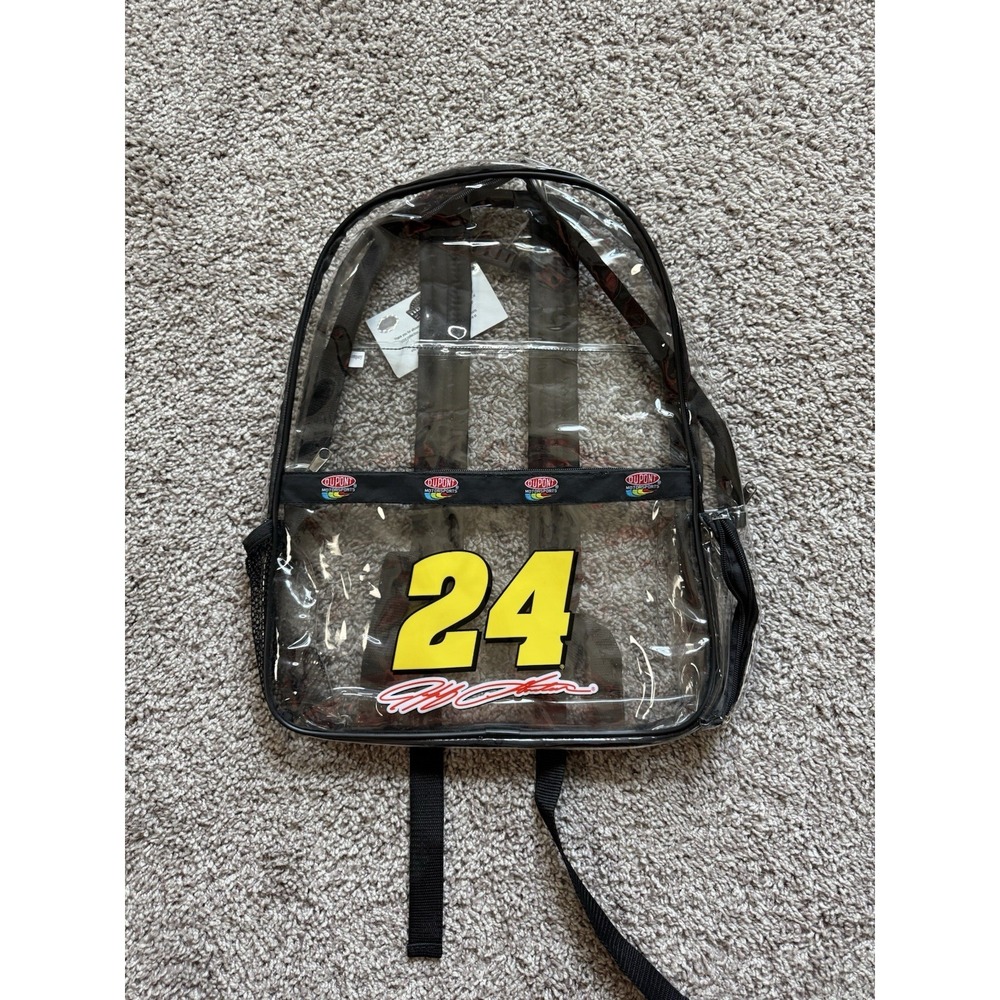 Nascar Jeff Gordon #24 Clear Backpack Vintage Brand New‎
